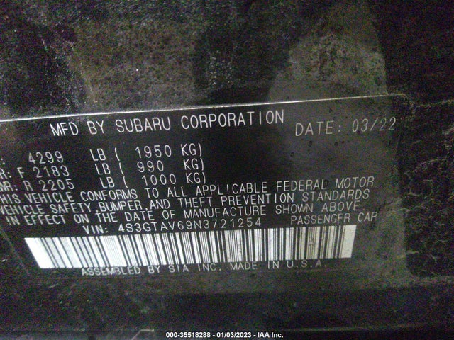 2022 Subaru Impreza, VIN: 4S3GTAV69N3721254