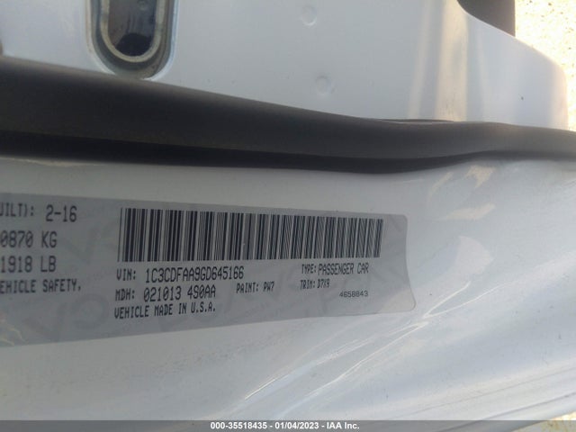 Dodge DART SE 2016 1C3CDFAA9GD645166 Image 9