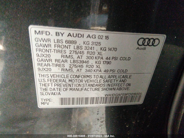 WA1DGAFE9FD018305 Audi Q7 3.0t S Line Prestige