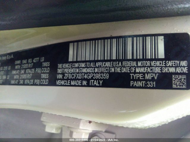 ZFBCFXBT4GP398359 Fiat 500X