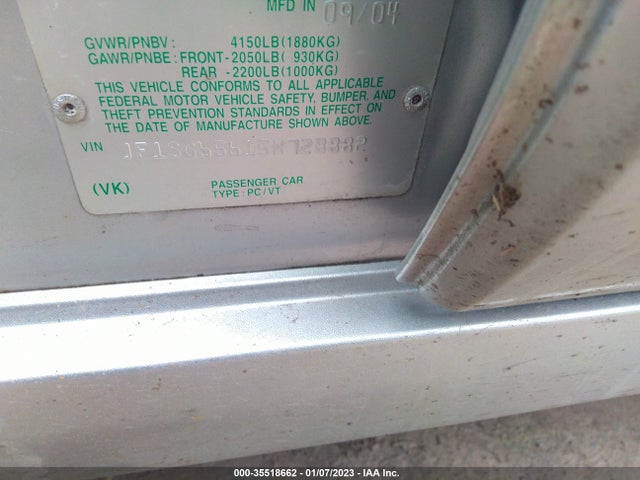 2005 SUBARU FORESTER 2.5XS VIN: JF1SG65615H728882