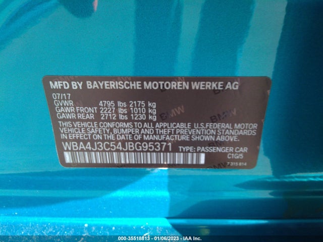 2018 BMW 4 Series, VIN: WBA4J3C54JBG95371