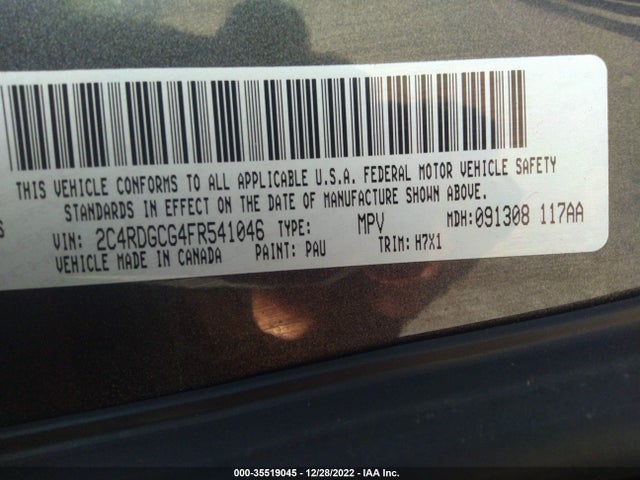 Aukcja sprzedaży 2015 Dodge Grand Caravan Sxt, vin: 2C4RDGCG4FR541046, numer aukcji: 35519045