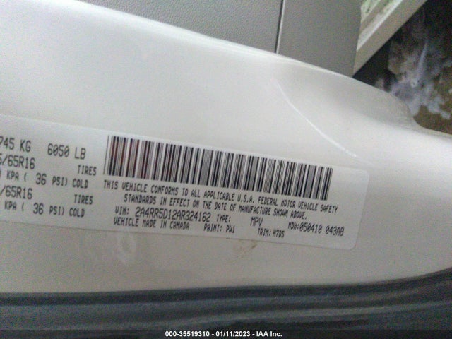 2A4RR5D12AR324162 Chrysler Town & Country Touring