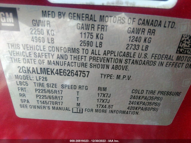 GMC Terrain Sle 2014 2GKALMEK4E6264757 Image 9