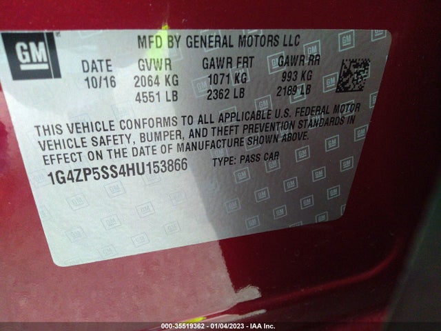 2017 Buick LaCrosse, VIN: 1G4ZP5SS4HU153866