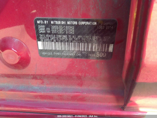 JA32U2FU6FU013662 Mitsubishi LANCER ES