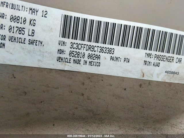 3C3CFFDR9CT363383 Fiat 500 POP