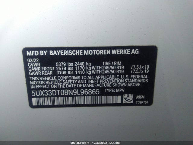 BMW X4 Xdrive30i 2022 аукцион фото