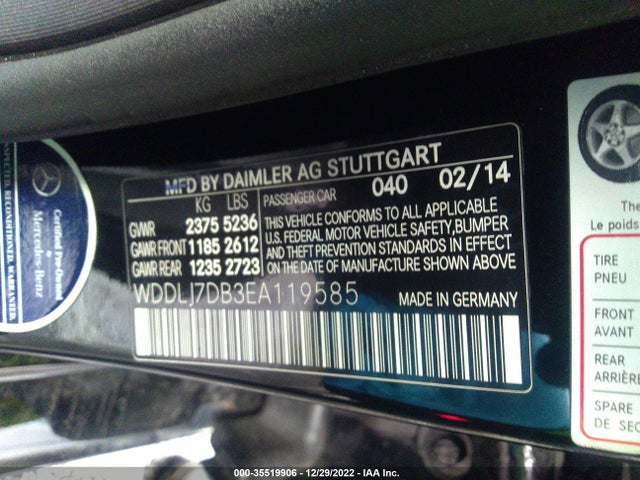 2014 Mercedes-Benz CLS-Class, VIN: WDDLJ7DB3EA119585