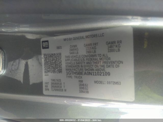 1GTH5BEA0N1102109 GMC Canyon 2wd Elevation Standard
