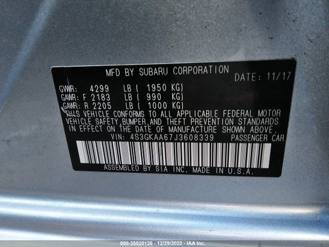 2018 Subaru Impreza, VIN: 4S3GKAA67J3608339