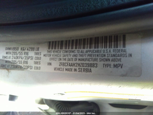 2017 Fiat 500L, VIN: ZFBCFAAH2HZ039883