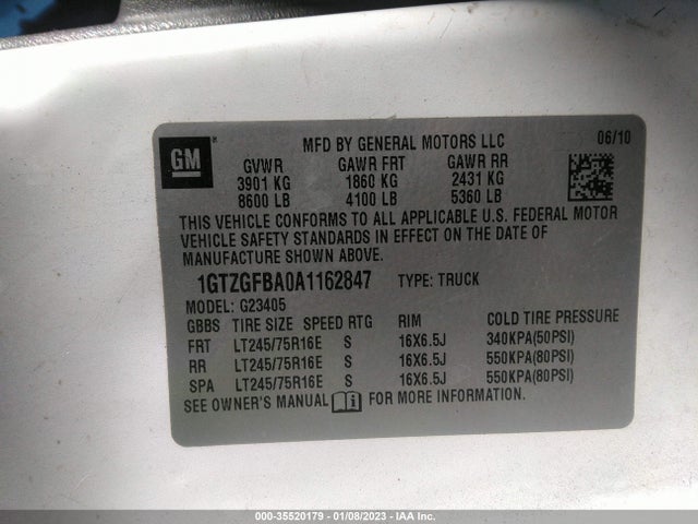 GMC SAVANA CARGO VAN 2010 1GTZGFBA0A1162847 Image 10