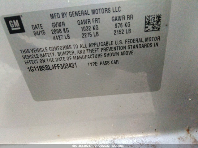 Chevrolet MALIBU LS 2015 1G11B5SL4FF303431 Image 10