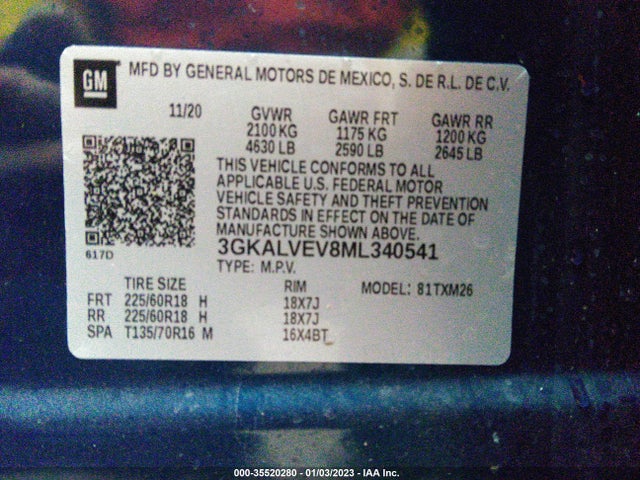 2021 GMC Terrain, VIN: 3GKALVEV8ML340541