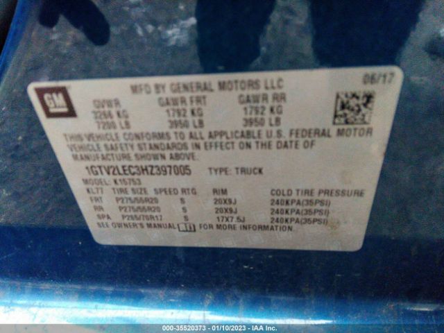 1GTV2LEC3HZ397005 GMC SIERRA 1500