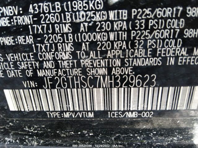 JF2GTHSC7MH329623 Subaru Crosstrek Sport