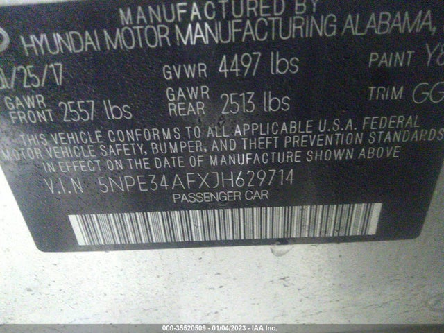 Hyundai Sonata 2018 5NPE34AFXJH629714 Image 10