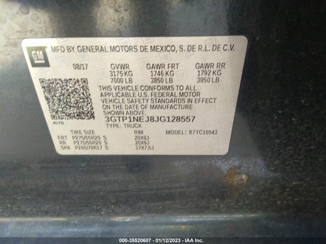 GMC Sierra 1500 Slt 2018 3GTP1NEJ8JG128557 Image 10