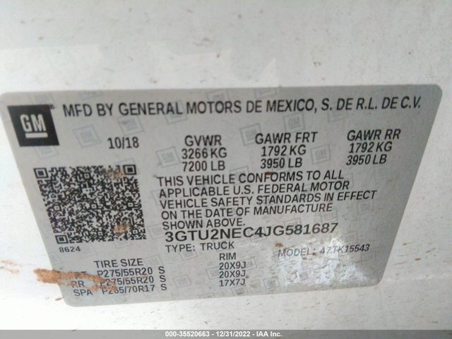 GMC Sierra 1500 Slt 2018 3GTU2NEC4JG581687 Image 9