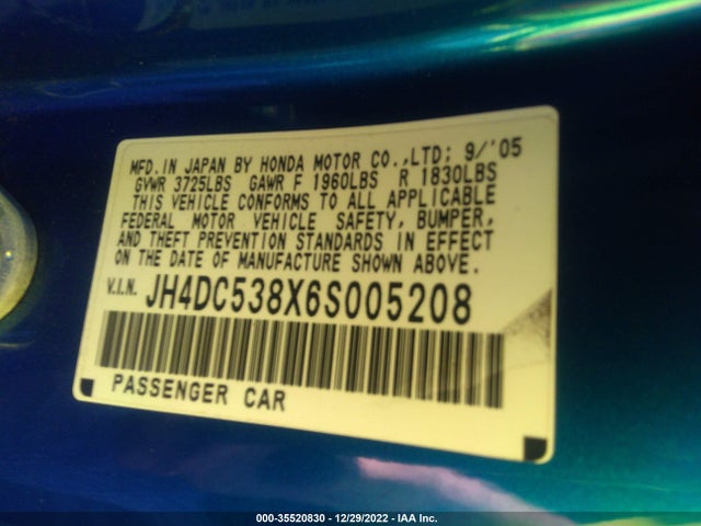 Acura RSX 2006 JH4DC538X6S005208 Image 11