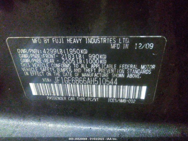 JF1GE6B66AH510544 Subaru Impreza Sedan I Premium Special Edition