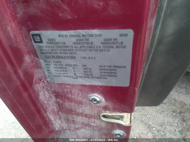 1GKLRLED5AJ101664 GMC ACADIA SLE