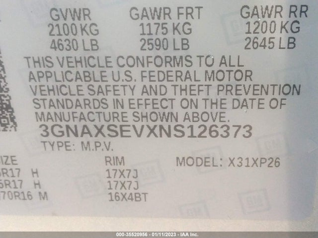 Chevrolet EQUINOX LS 2022 3GNAXSEVXNS126373 Image 9