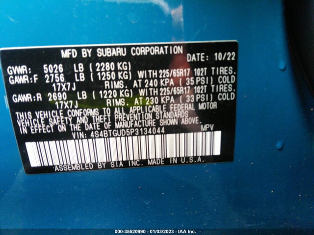 Subaru Outback Wilderness 2023 4S4BTGUD5P3134044 Image 11