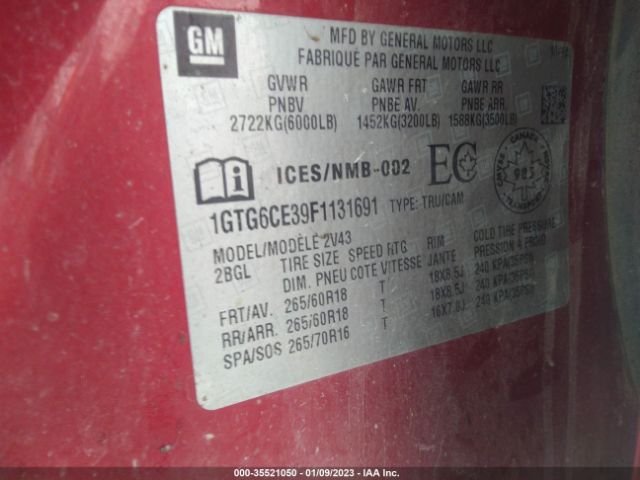 1GTG6CE39F1131691 GMC Canyon 4wd Slt