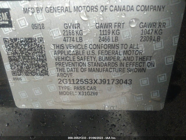 Chevrolet Impala Premier 2018 2G1125S3XJ9173043 Image 9