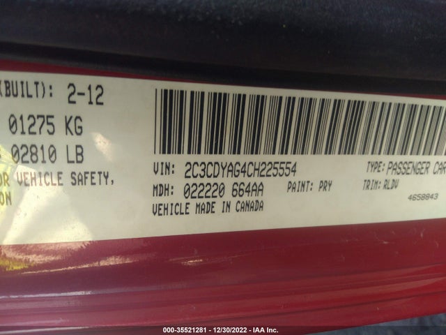 Dodge Challenger Sxt Plus 2012 2C3CDYAG4CH225554 Image 11