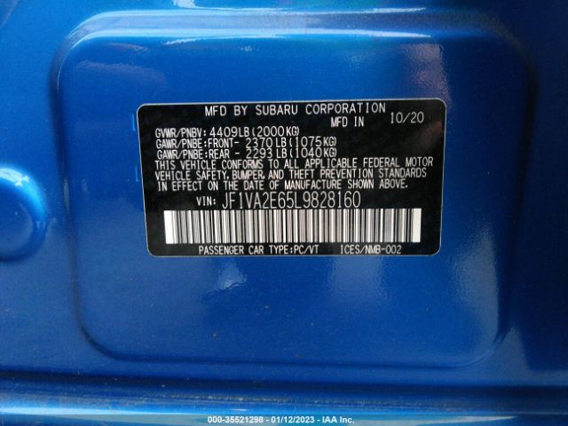 JF1VA2E65L9828160 Subaru Wrx Sti