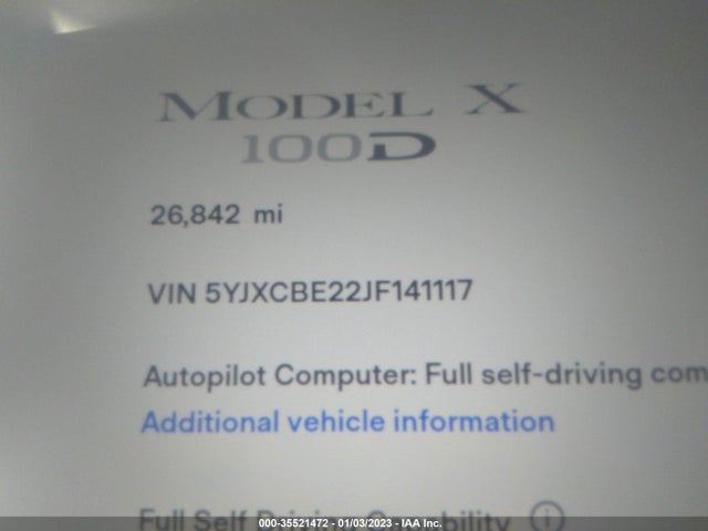 2018 Tesla Model X, VIN: 5YJXCBE22JF141117
