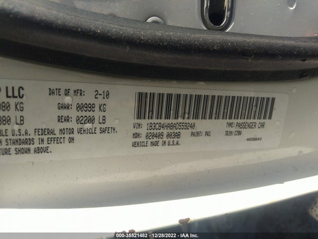 2010 DODGE CALIBER SXT VIN: 1B3CB4HA8AD559240