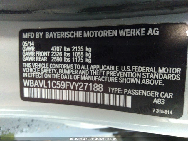BMW X1 Xdrive28i 2015 WBAVL1C59FVY27188 Image 10