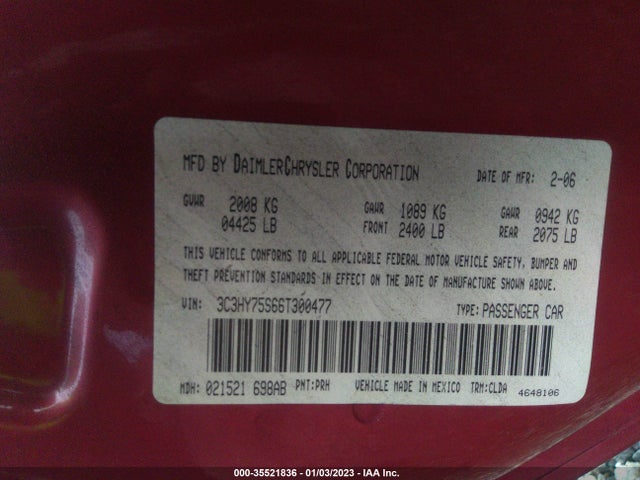 3C3HY75S66T300477 Chrysler Pt Cruiser