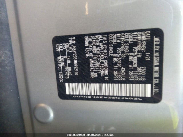 2021 Nissan Armada, VIN: JN8AY2BB4M9792120