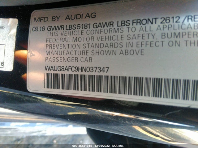 2017 Audi A6, VIN: WAUG8AFC9HN037347