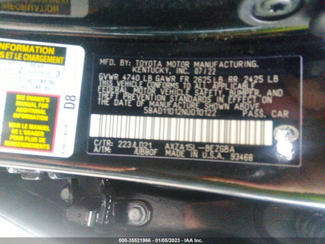 2022 Lexus ES, VIN: 58AD11D12NU010122