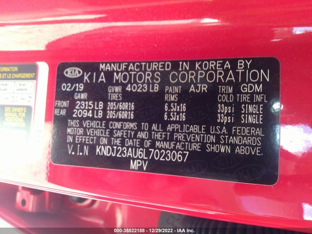 KIA SOUL LX 2020 KNDJ23AU6L7023067 Image 9