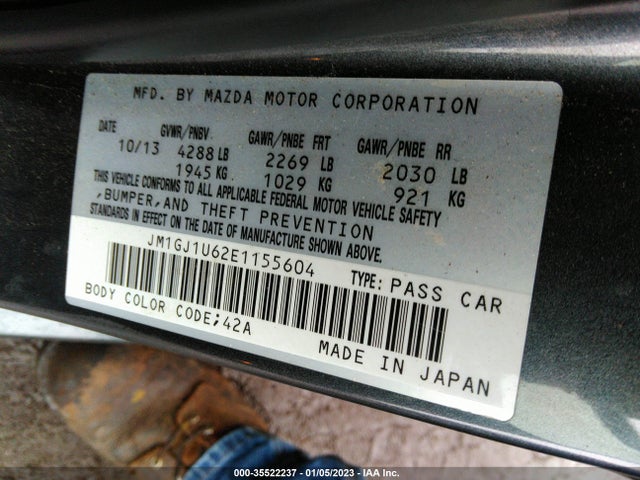 Auction sale of the 2014 Mazda Mazda6 I Sport, vin: JM1GJ1U62E1155604, lot number: 35522237
