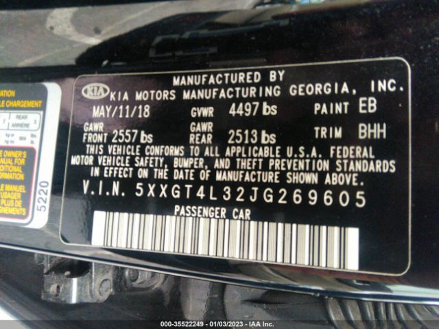 5XXGT4L32JG269605 KIA Optima Lx