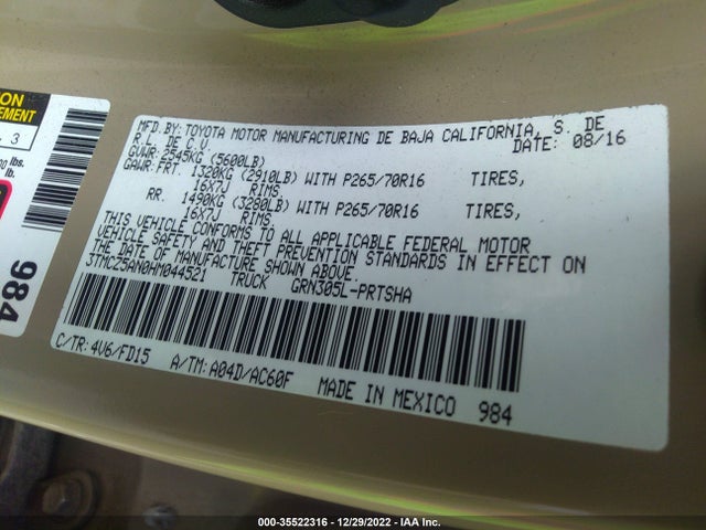 Toyota Tacoma 2017 3TMCZ5AN0HM044521 Image 9