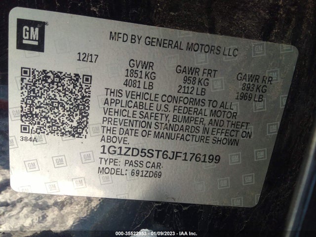 Chevrolet MALIBU LT 2018 1G1ZD5ST6JF176199 Image 10