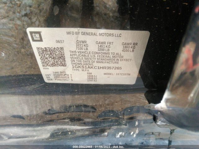 1GKS1AKC1HR357265 GMC YUKON SLE