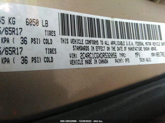 2013 CHRYSLER TOWN & COUNTRY TOURING-L VIN: 2C4RC1CGXDR532056