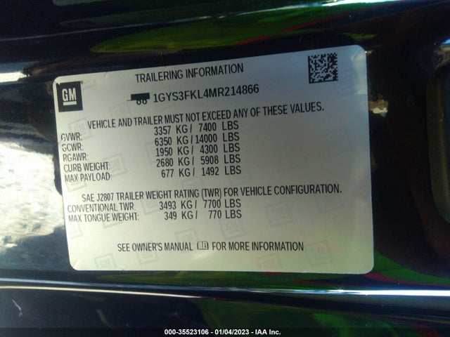 2021 Cadillac Escalade, VIN: 1GYS3FKL4MR214866