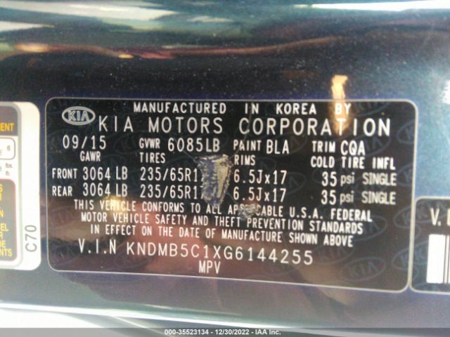 KNDMB5C1XG6144255 KIA SEDONA LX